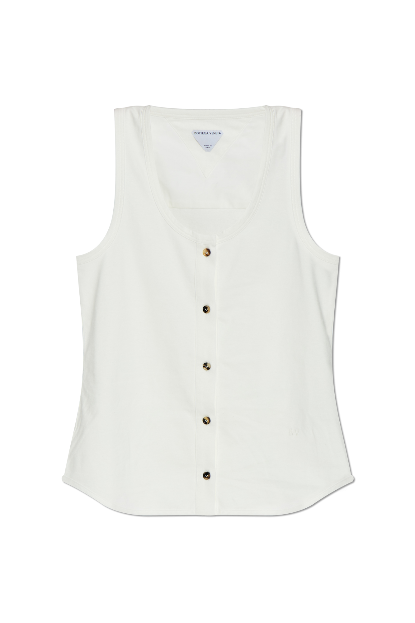 Tシャツ・カットソー BOTTEGA VENETA WHITE LACE FISH TOP Bottega Veneta Soft Cotton Jersey Crop T-Shirt with